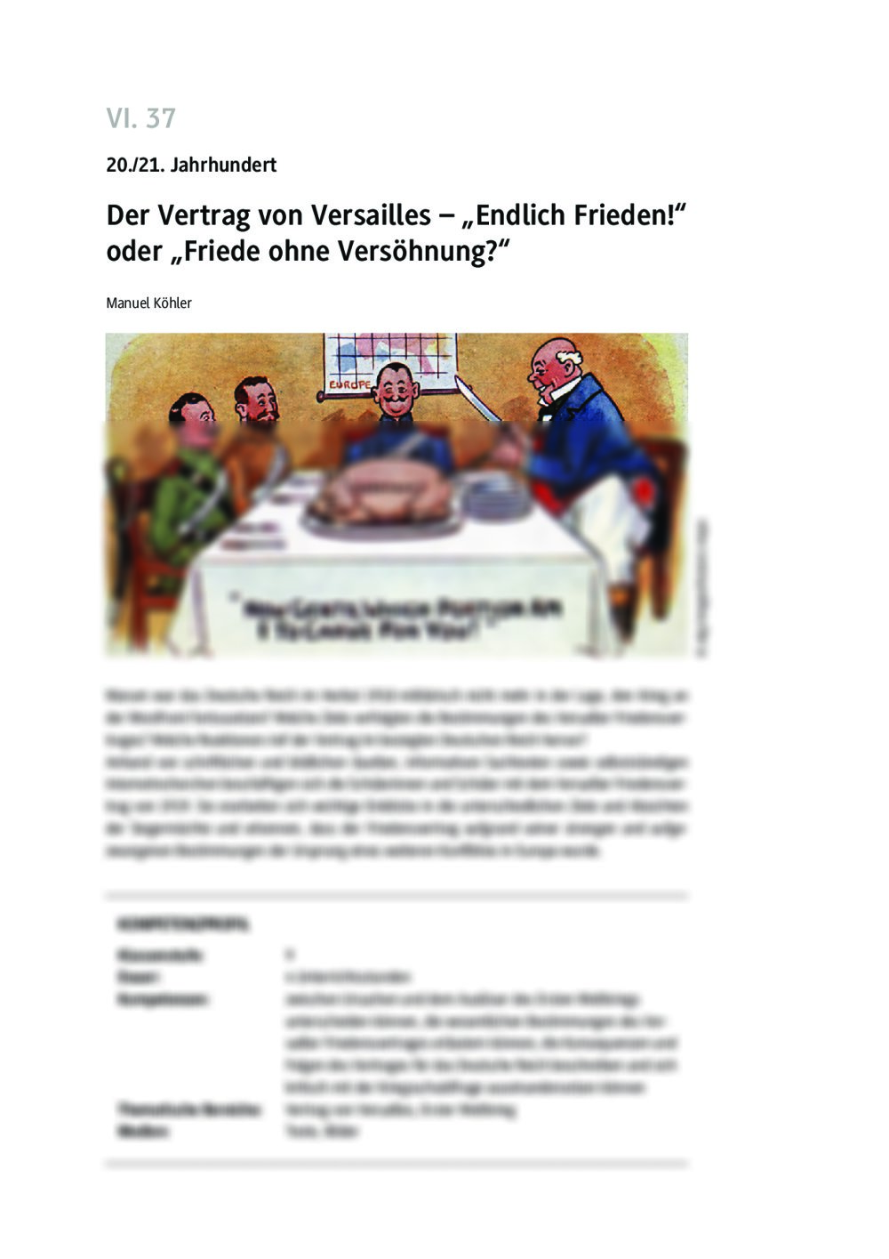 Versailler Vertrag im Unterricht - Seite 1