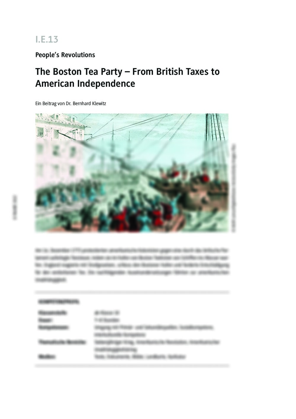 The Boston Tea Party - Seite 1