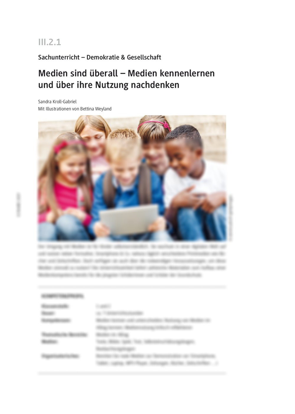 Medien kennenlernen und über ihre Nutzung nachdenken - Seite 1