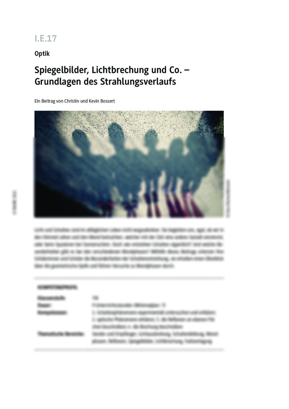 Spiegelbilder, Lichtbrechung und Co. - Seite 1