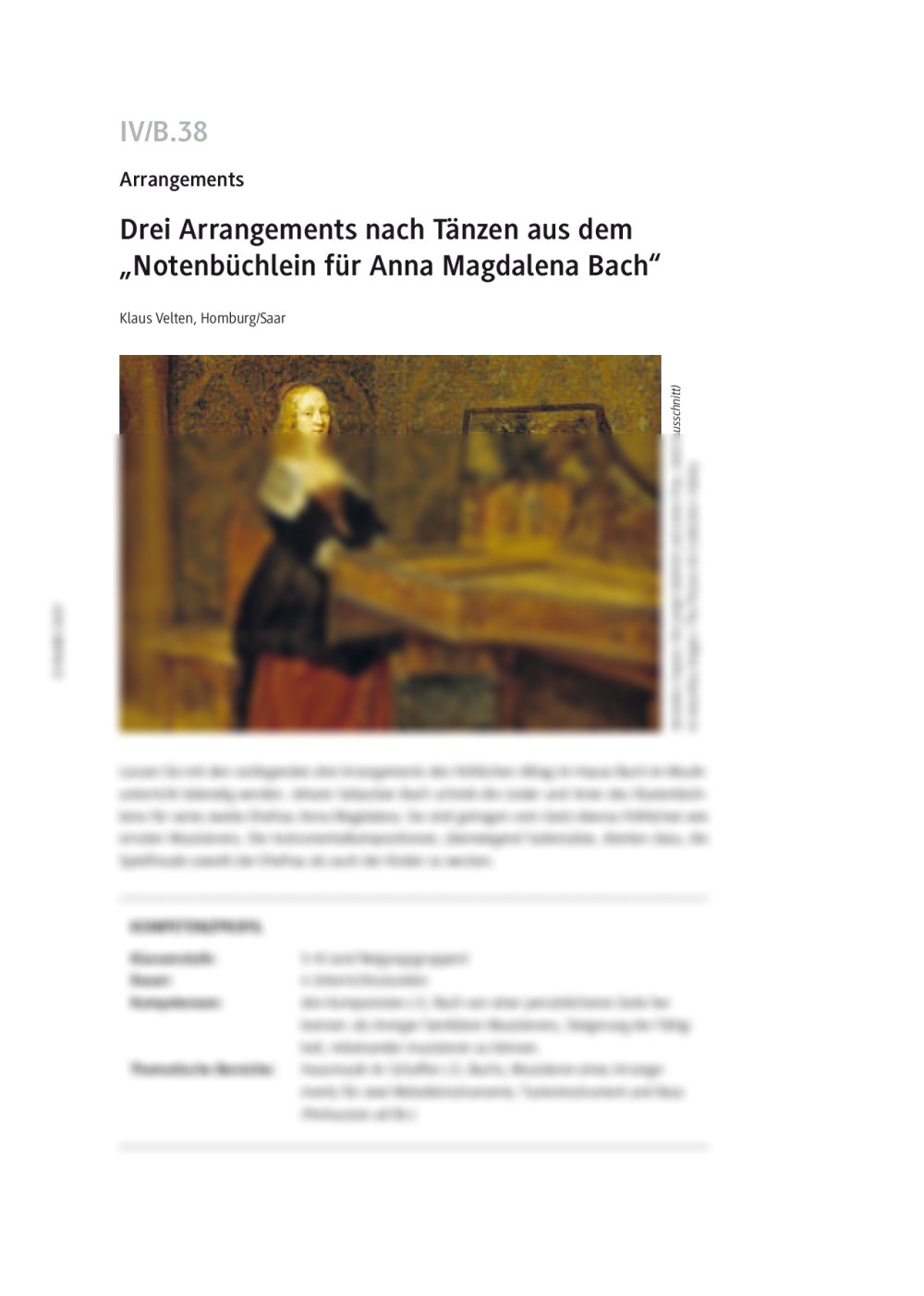 Drei Tänze aus dem "Notenbüchlein für Anna Magdalena Bach" - Seite 1