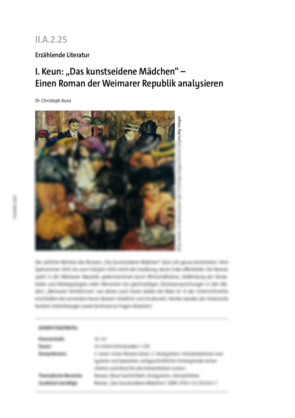 I. Keun: „Das kunstseidene Mädchen“ - Seite 1