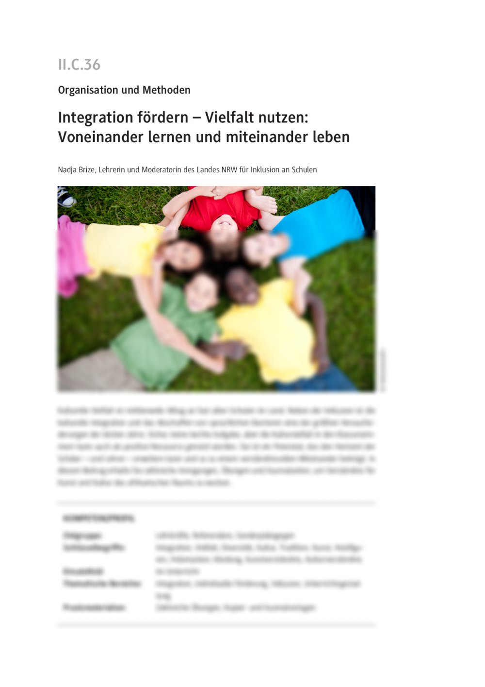 Integration fördern – Vielfalt nutzen: Voneinander lernen und miteinander leben - Seite 1