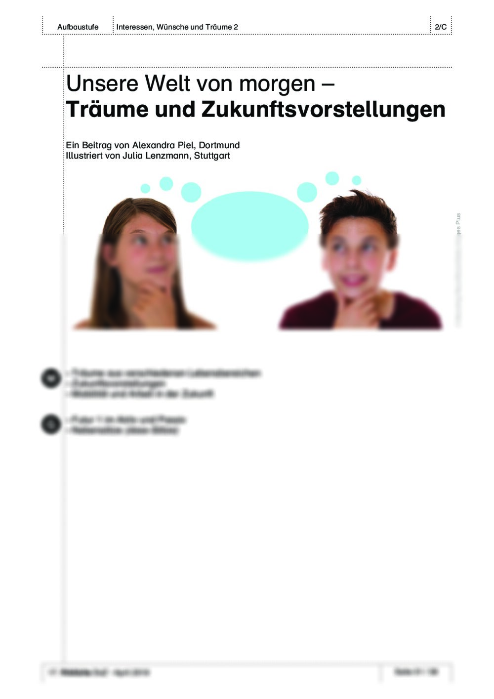 Träume und Zukunftsvorstellungen - Seite 1