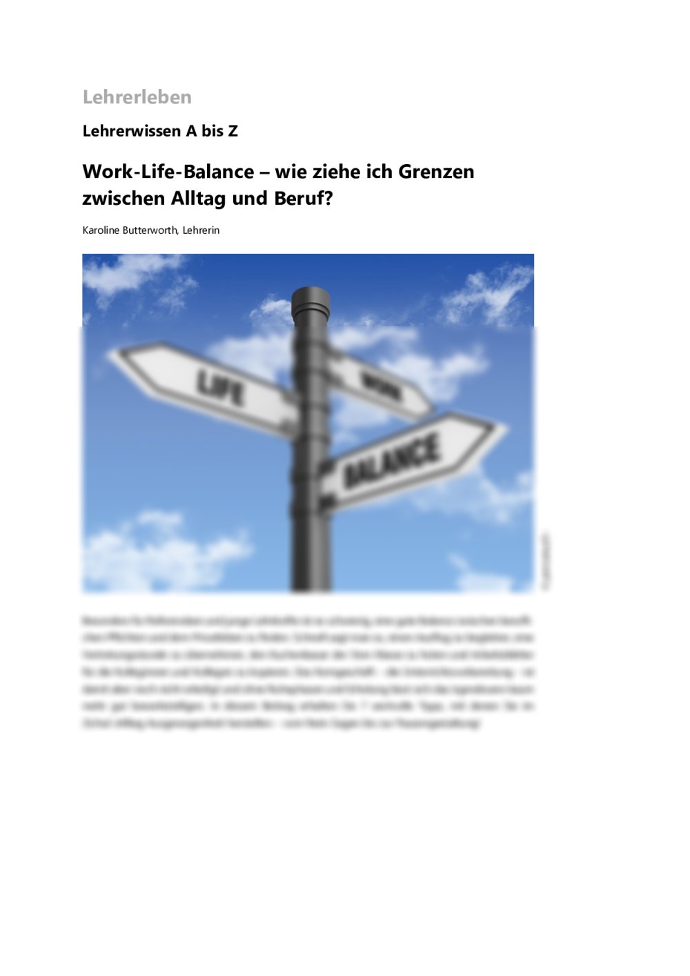 Eine ausgewogene Work-Life-Balance finden - Seite 1