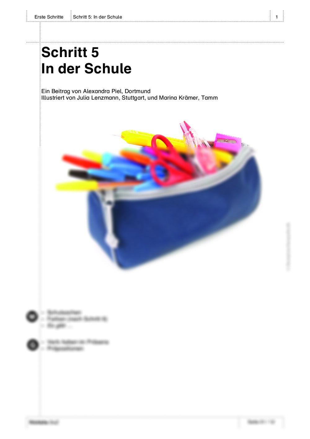 Schritt 5: In der Schule - Seite 1