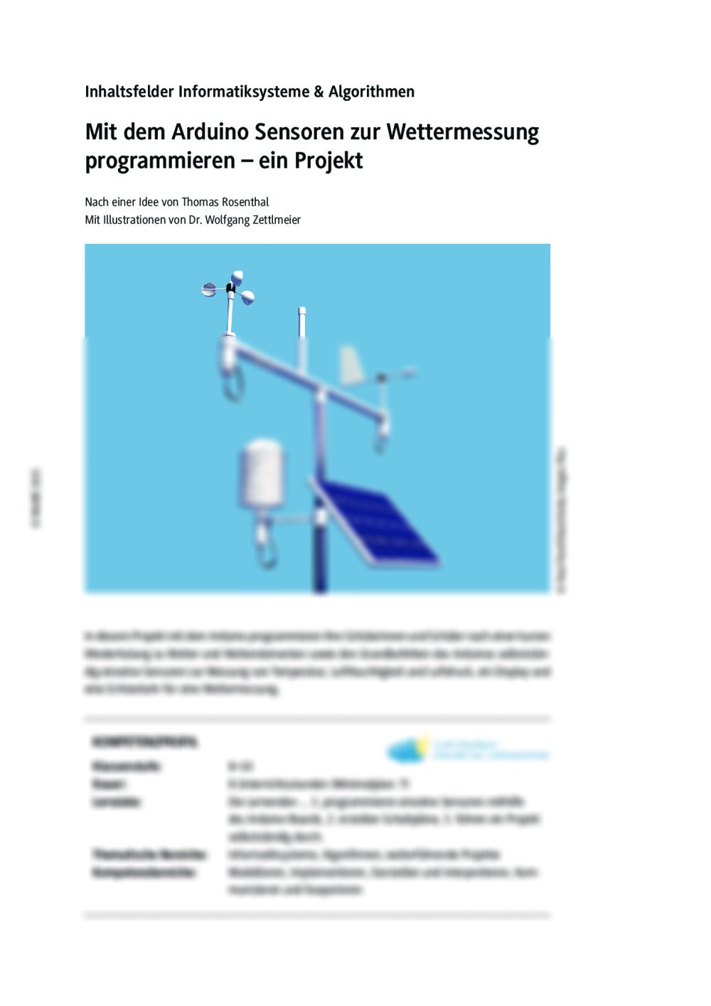 Arduino Sensoren zur Wettermessung programmieren - Seite 1