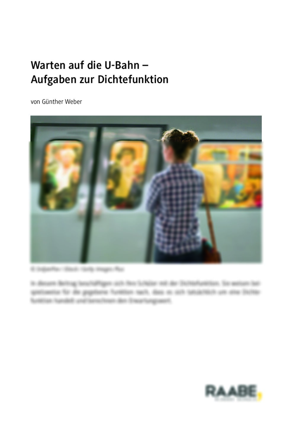 Aufgaben zur Dichtefunktion - Seite 1