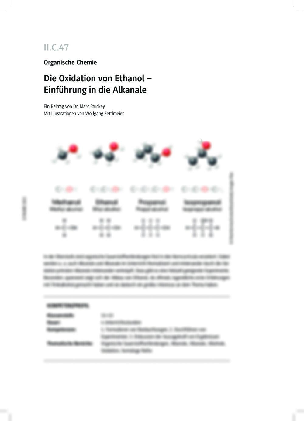Die Oxidation von Ethanol - Seite 1