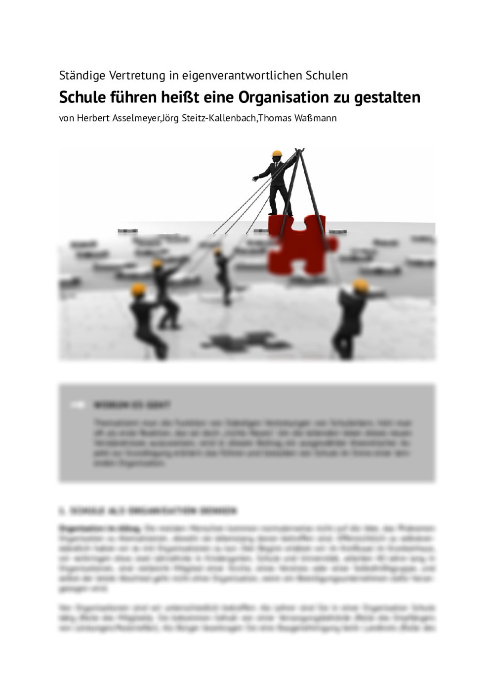 Schule führen heißt eine Organisation zu gestalten - Seite 1