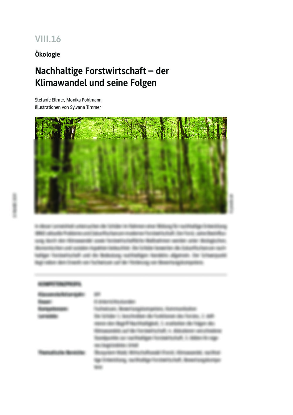 Nachhaltige Forstwirtschaft - Seite 1