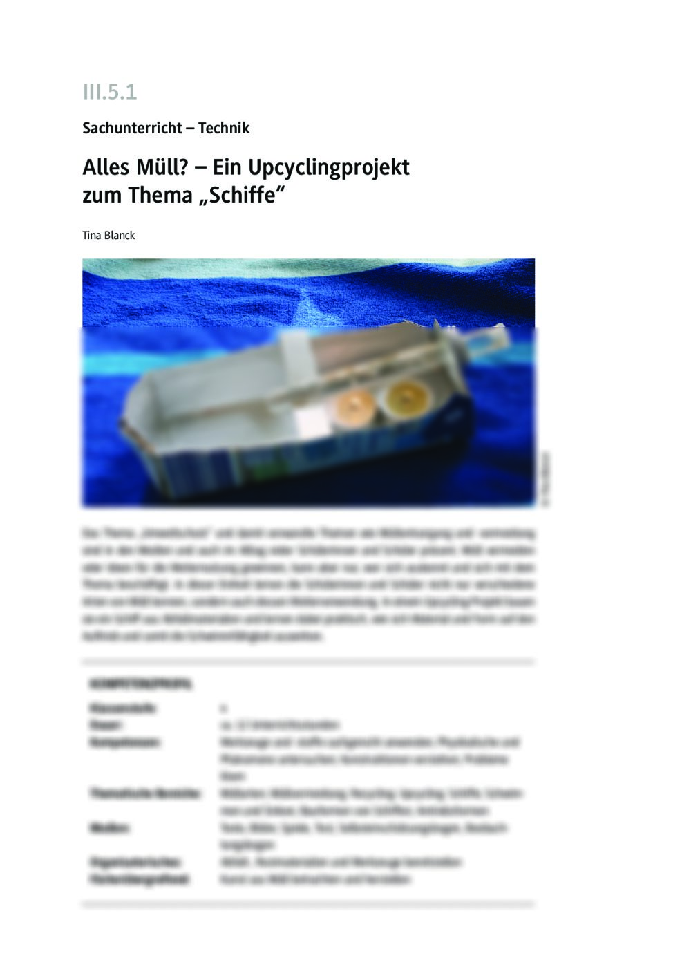 Ein Upcyclingprojekt zum Thema "Schiffe" - Seite 1