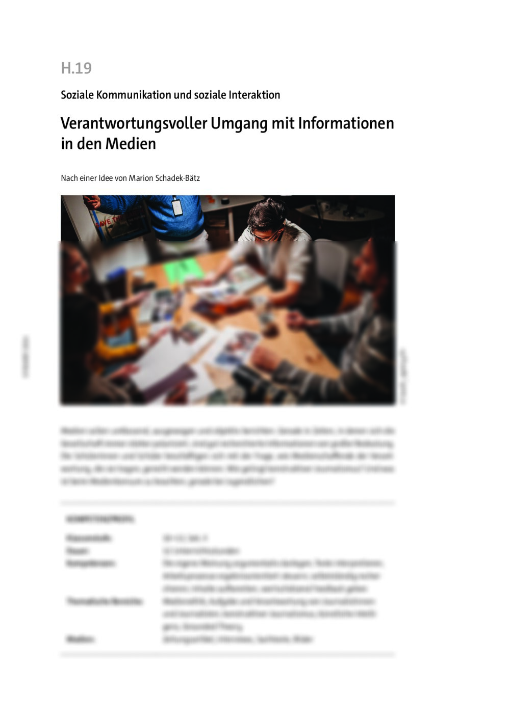 Verantwortungsvoller Umgang mit Informationen in den Medien - Seite 1