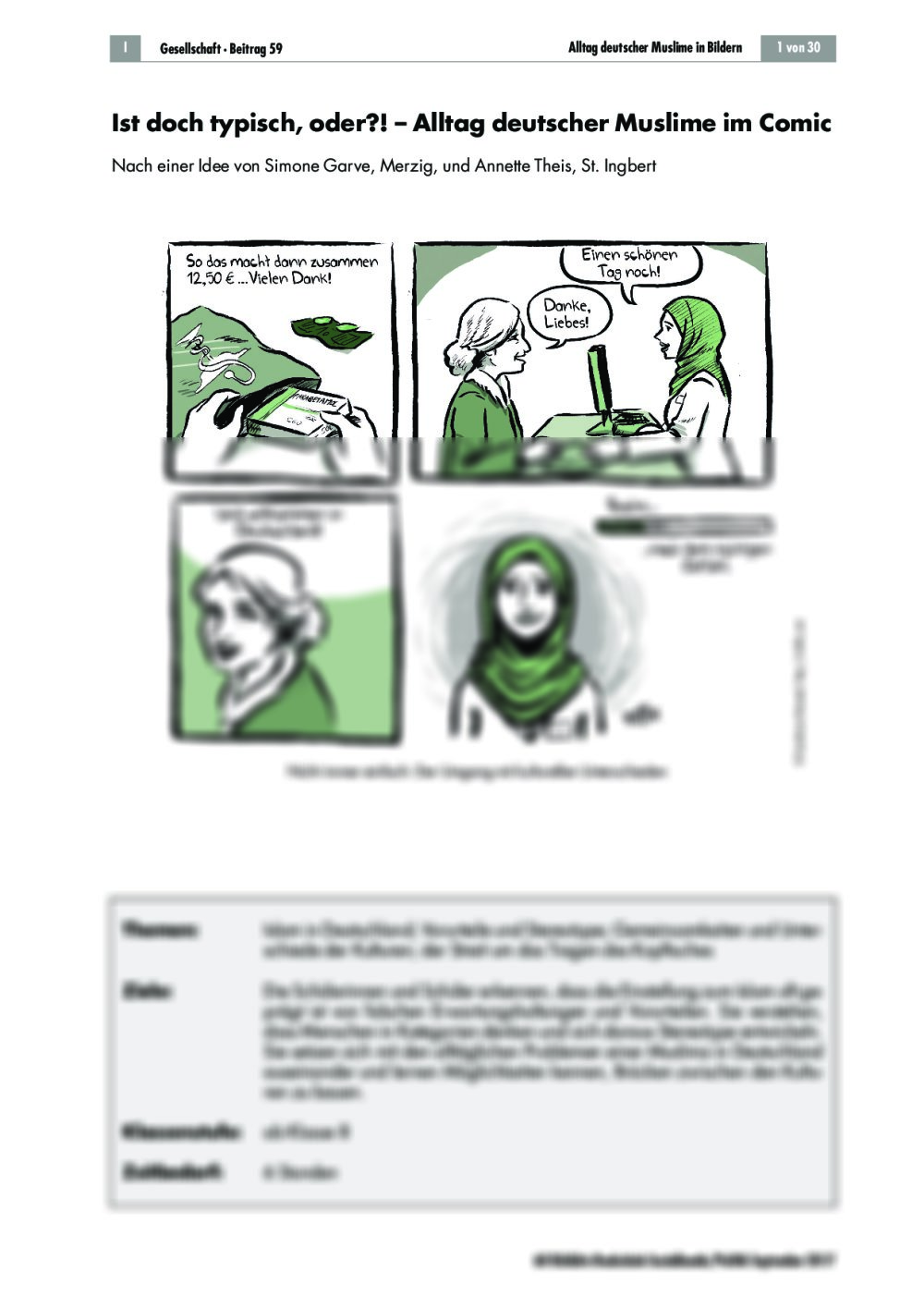 Alltag deutscher Muslime im Comic - Seite 1