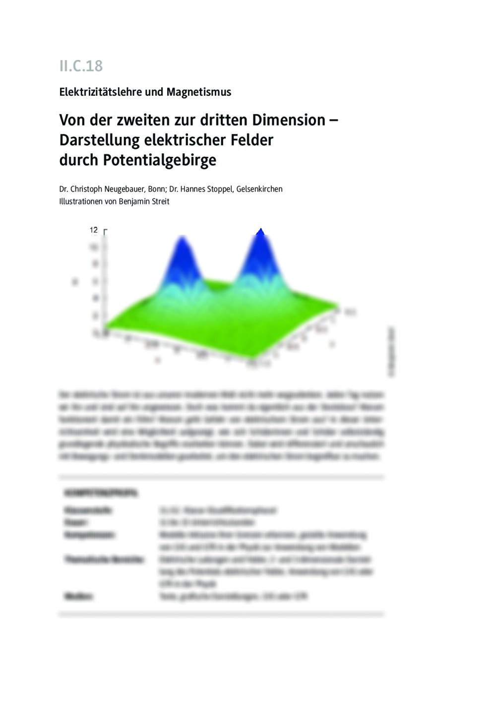 Darstellung elektrischer Felder durch Potentialgebirge - Seite 1