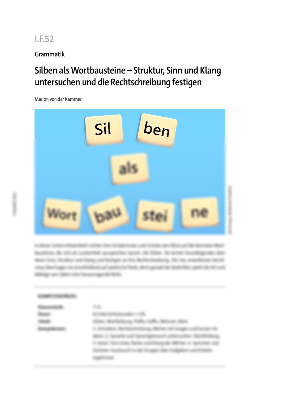 Silben als Wortbausteine - Seite 1