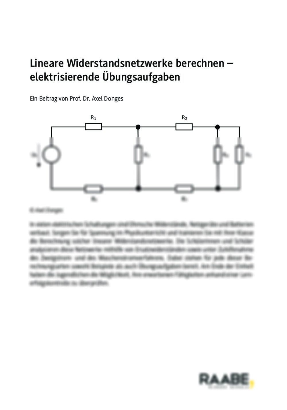 Lineare Widerstandsnetzwerke berechnen - Seite 1