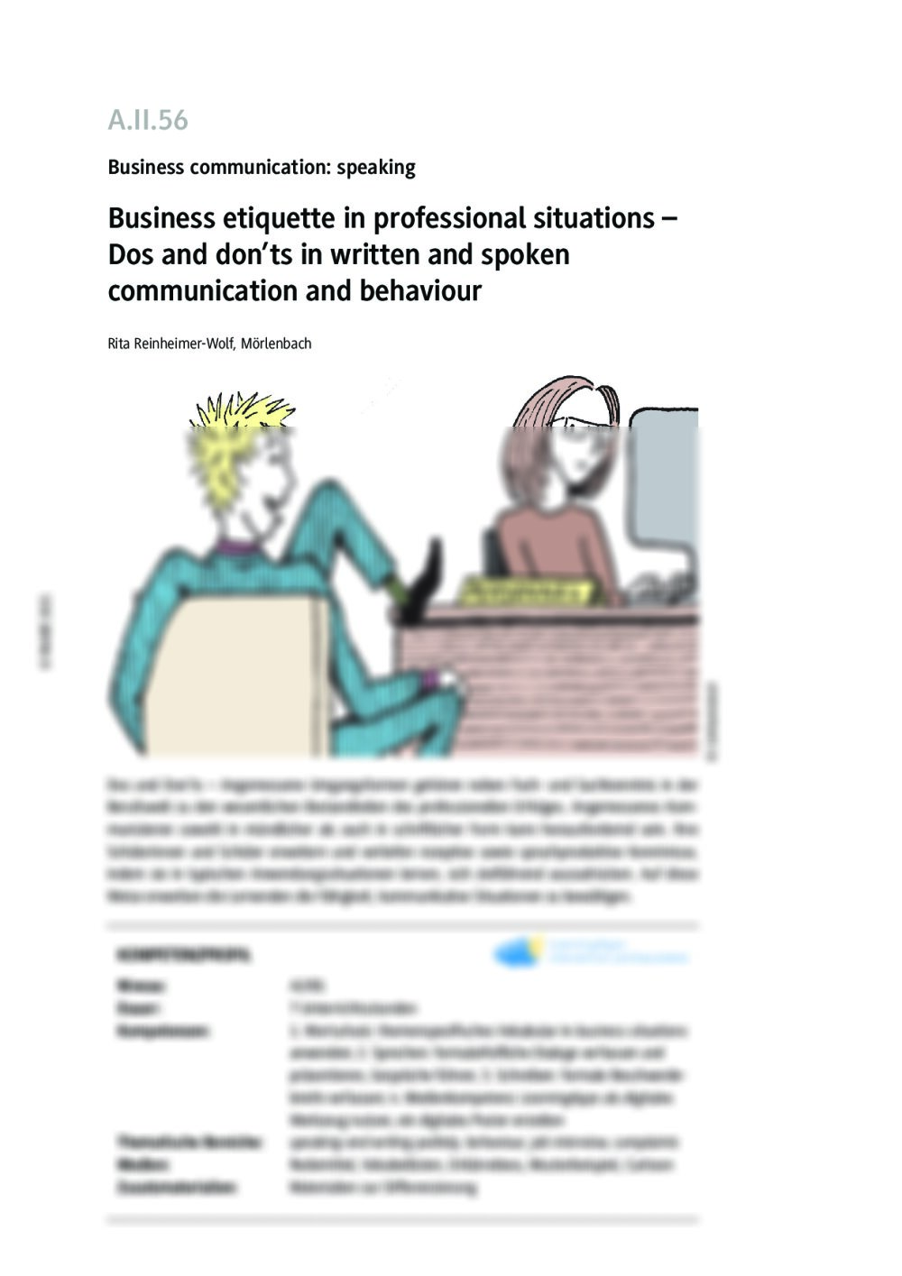 Business etiquette in professional situations - Seite 1