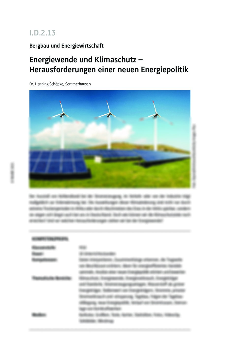 Energiewende und Klimaschutz - Seite 1