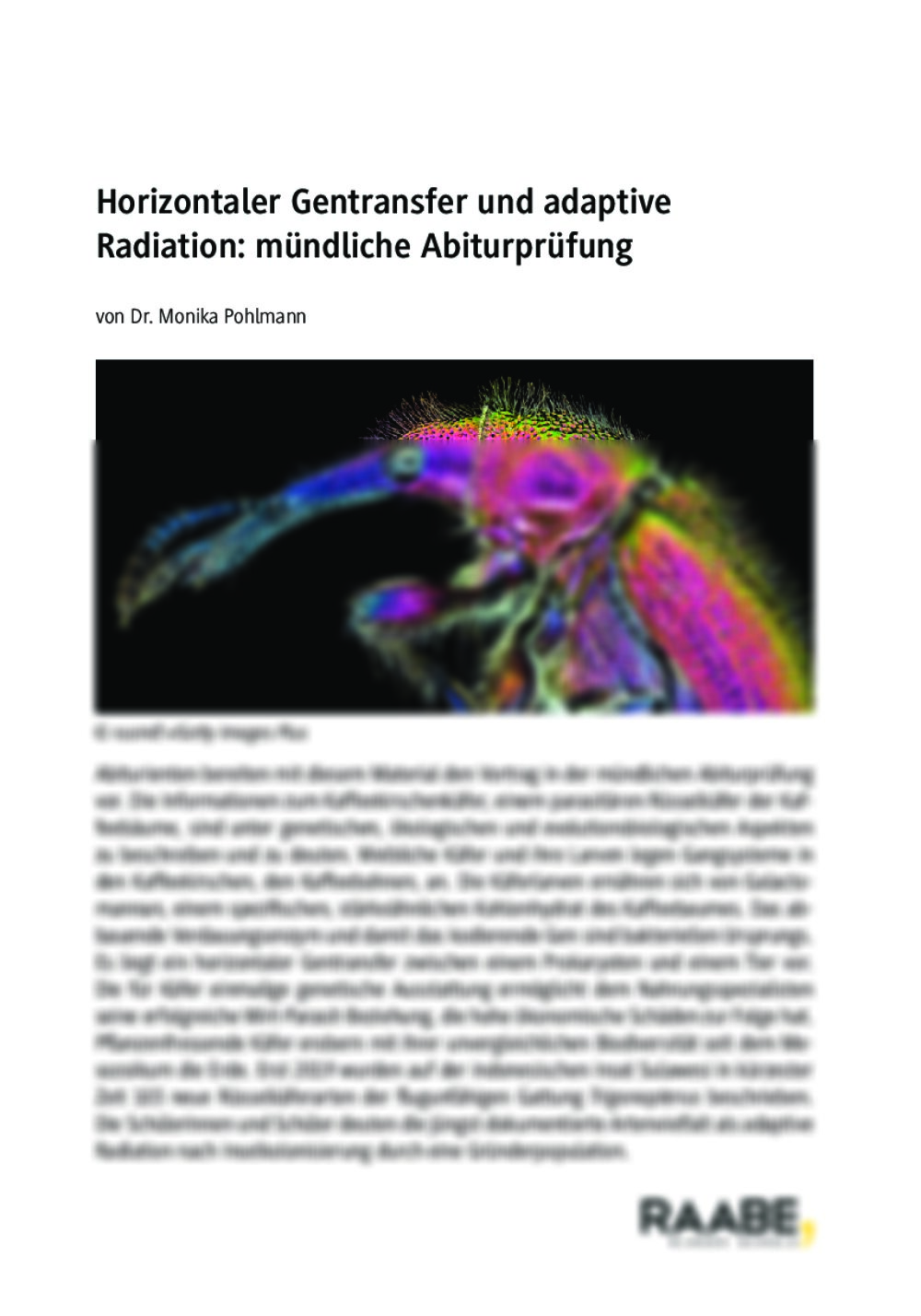 Mündliche Abiturprüfung: Horizontaler Gentransfer und adaptive Radiation - Seite 1