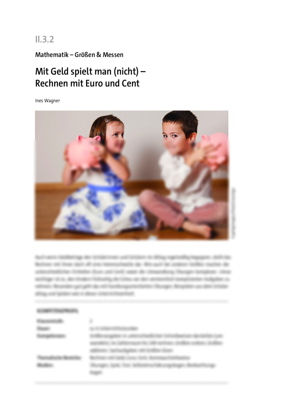 Mit Geld spielt man (nicht) - Seite 1