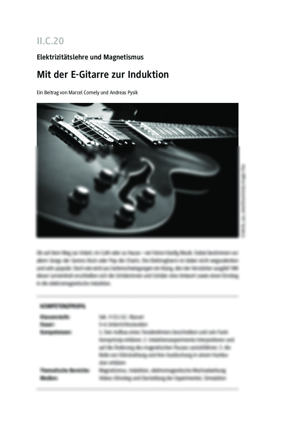 Mit der E-Gitarre zur Induktion - Seite 1