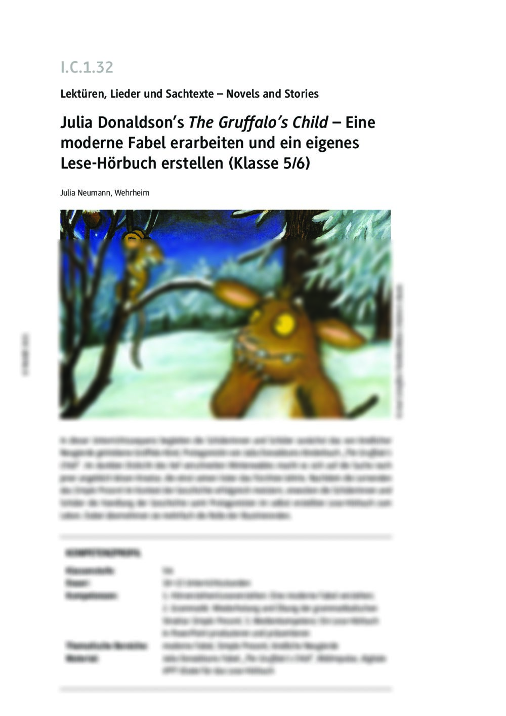 Julia Donaldson's "The Gruffalo's Child" - Seite 1