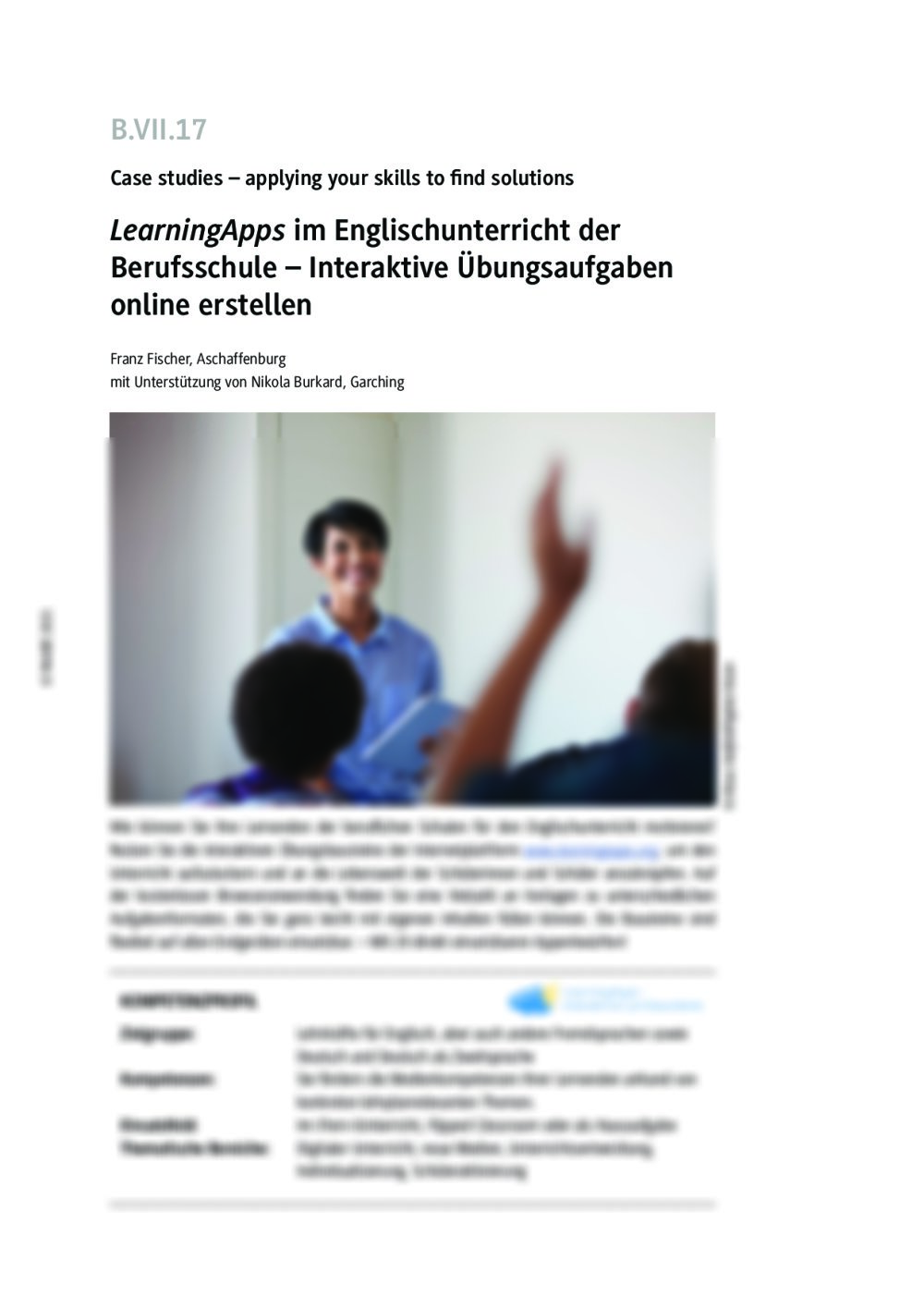 LearningApps im Englischunterricht der Berufsschule - Seite 1