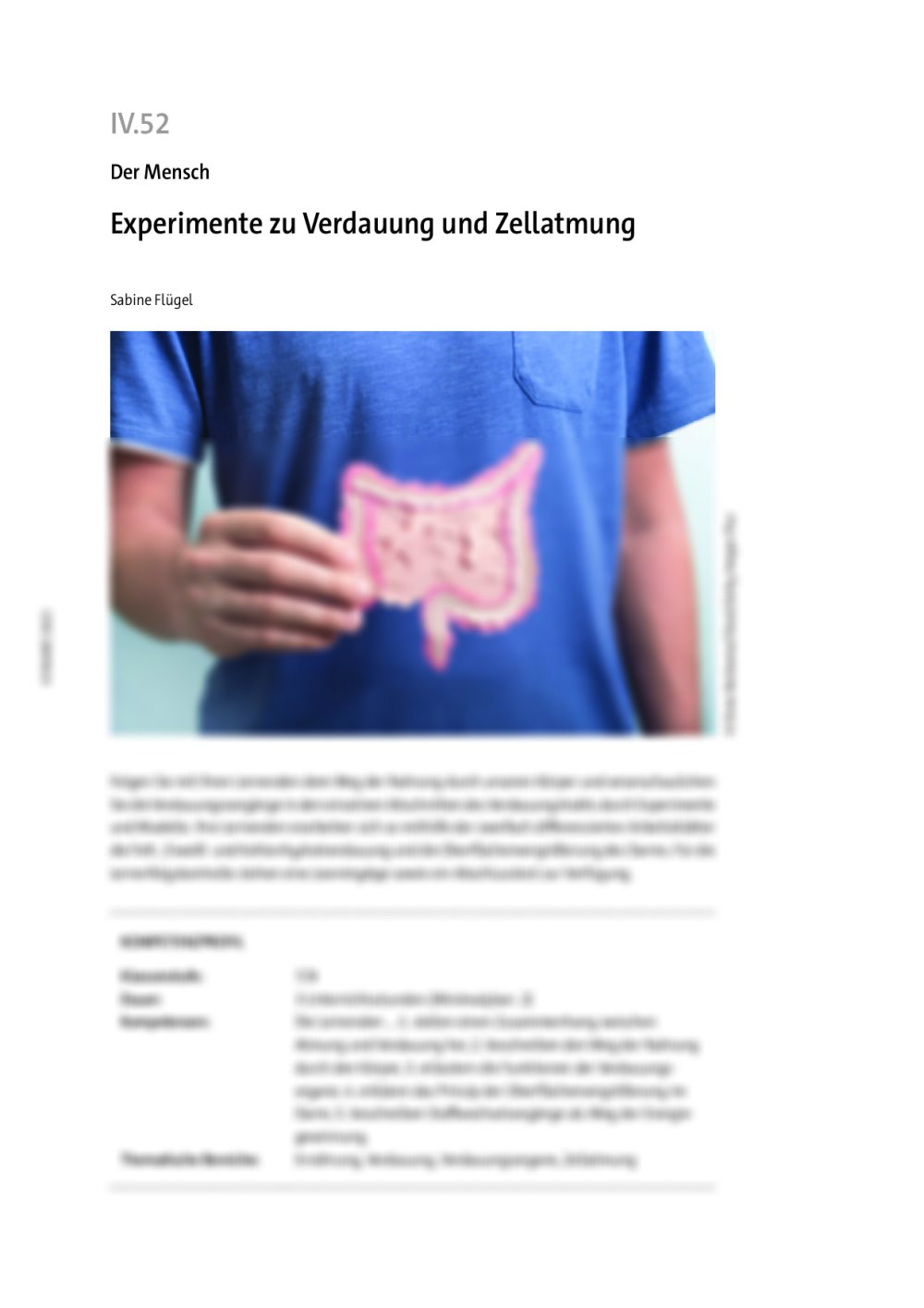 Experimente zu Verdauung und Zellatmung - Seite 1