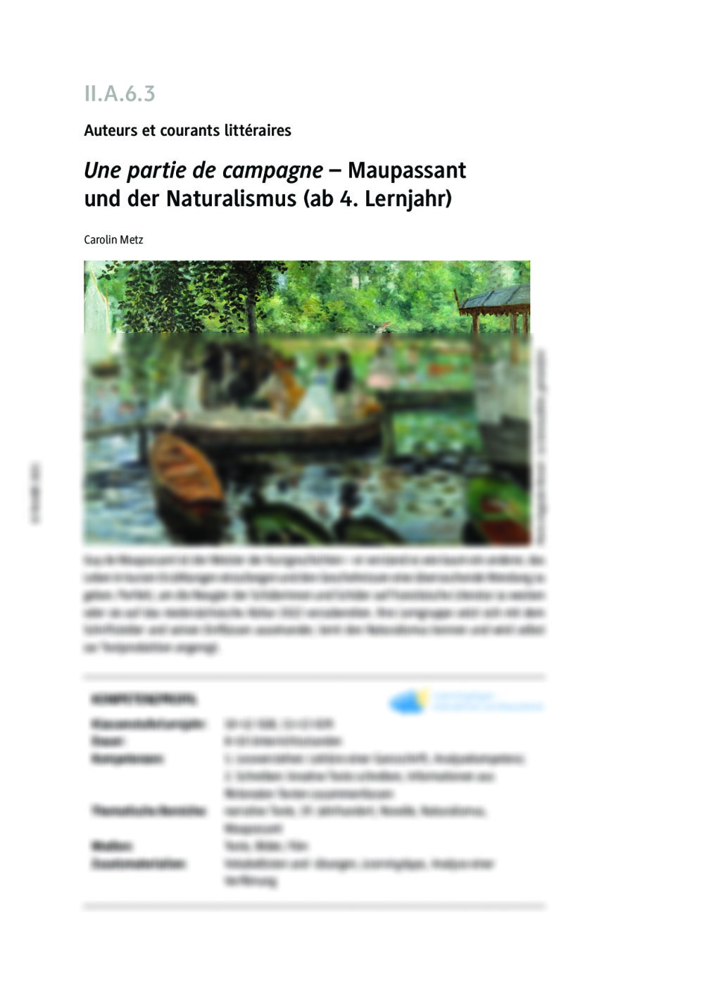 Une partie de campagne – Maupassant und der Naturalismus - Seite 1