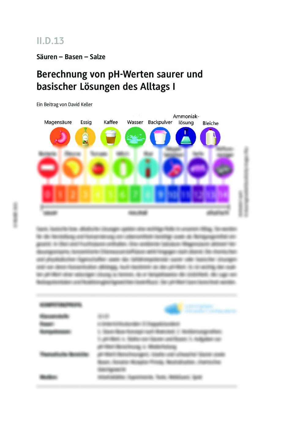 Berechnung von pH-Werten - Seite 1