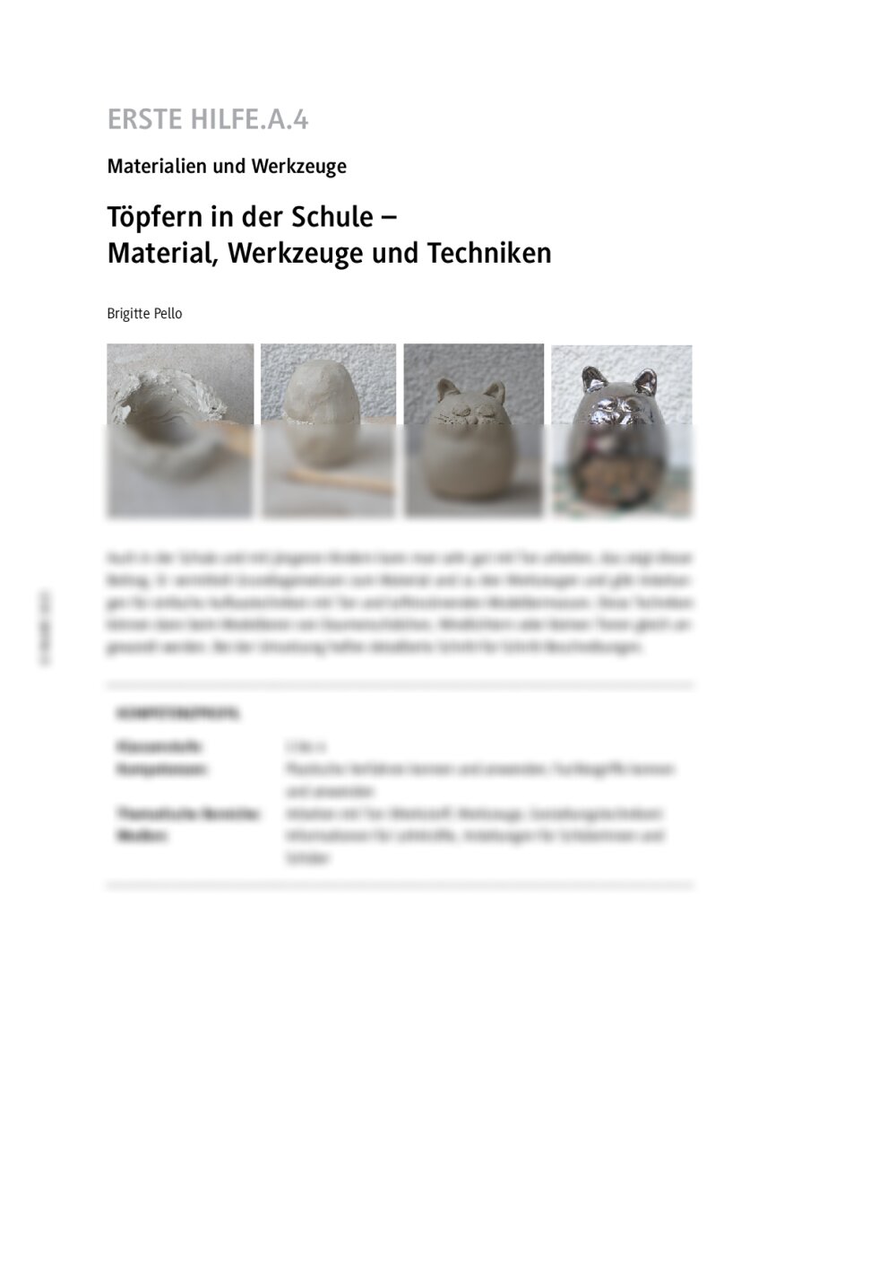 Töpfern in der Schule - Seite 1