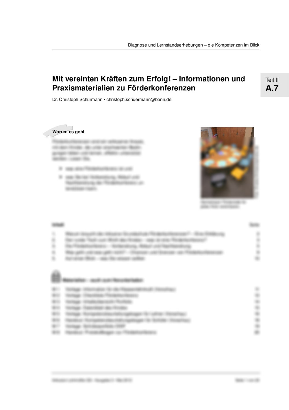 Informationen und Praxismaterialien zu Förderkonferenzen - Seite 1