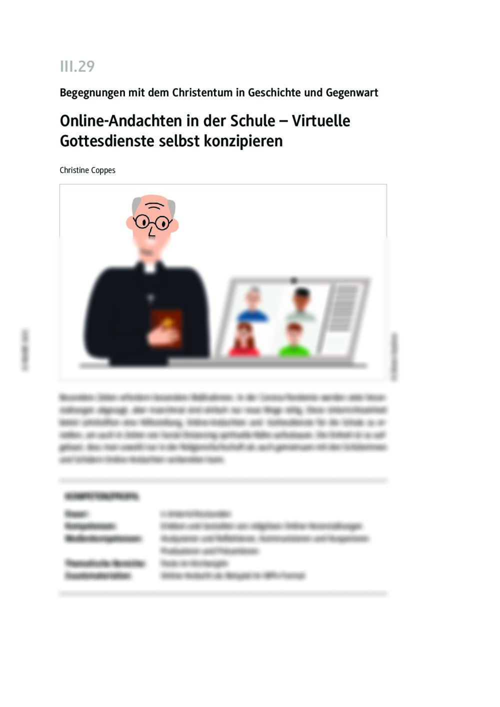 Online-Andachten in der Schule - Seite 1