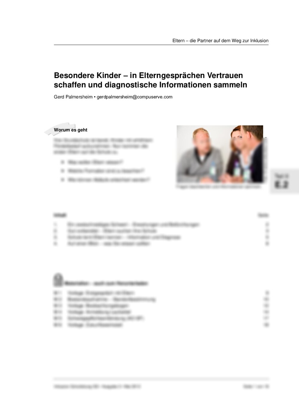 In Elterngesprächen Vertrauen schaffen und diagnostische Informationen sammeln - Seite 1