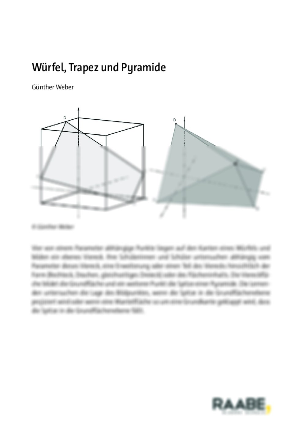 Würfel, Trapez und Pyramide - Seite 1