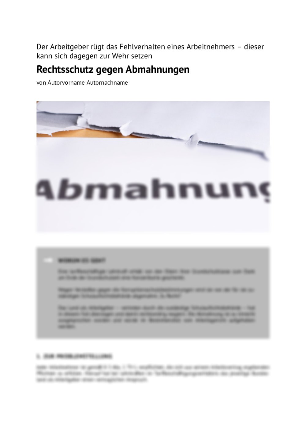 Der Arbeitgeber rügt das Fehlverhalten eines Arbeitnehmers – dieser kann sich dagegen zur Wehr setzen - Seite 1