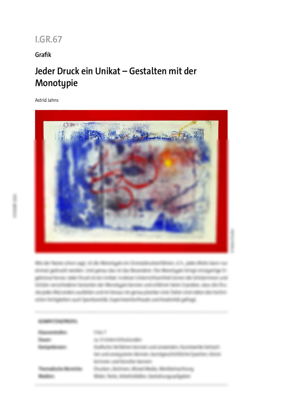 Jeder Druck ein Unikat - Seite 1