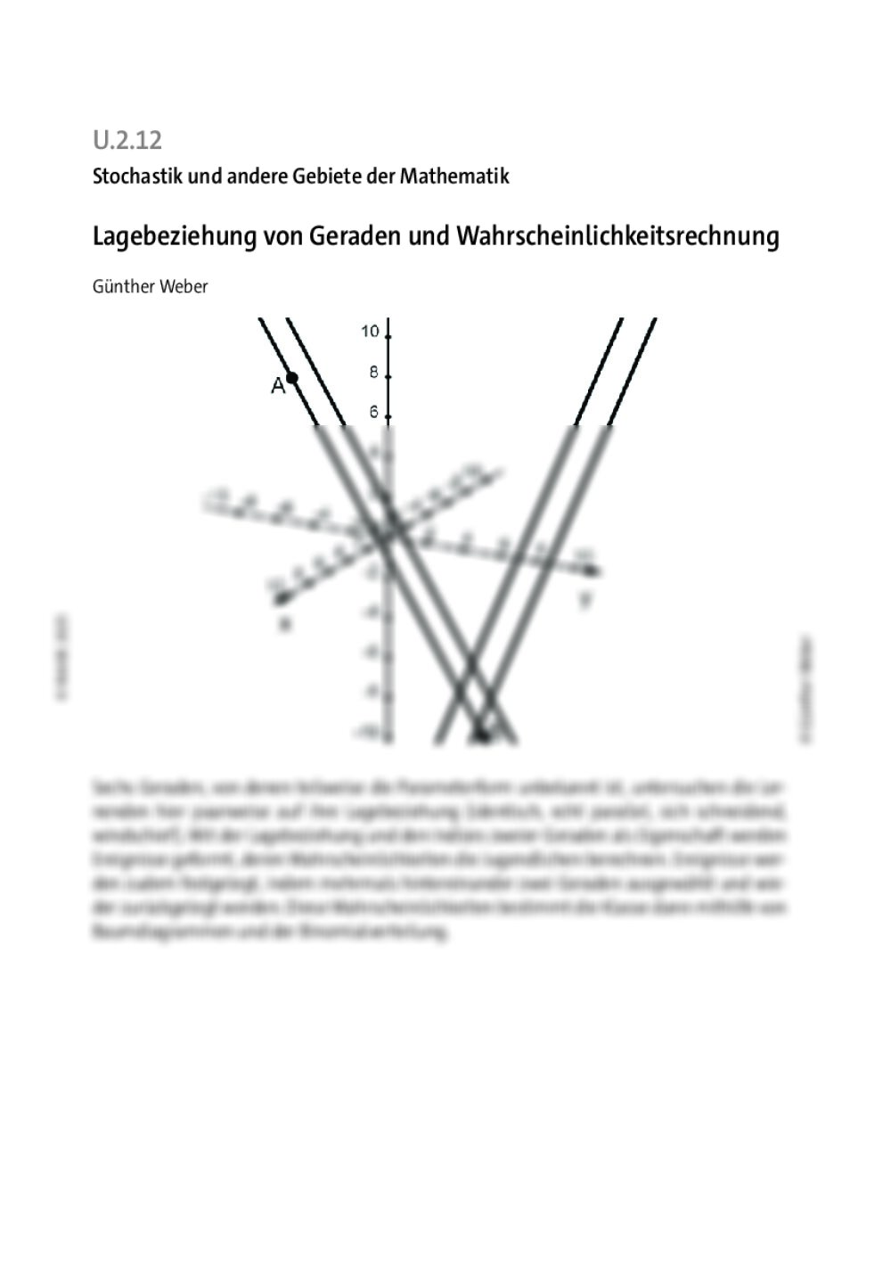 Lagebeziehung von Geraden und Wahrscheinlichkeitsrechnung - Seite 1