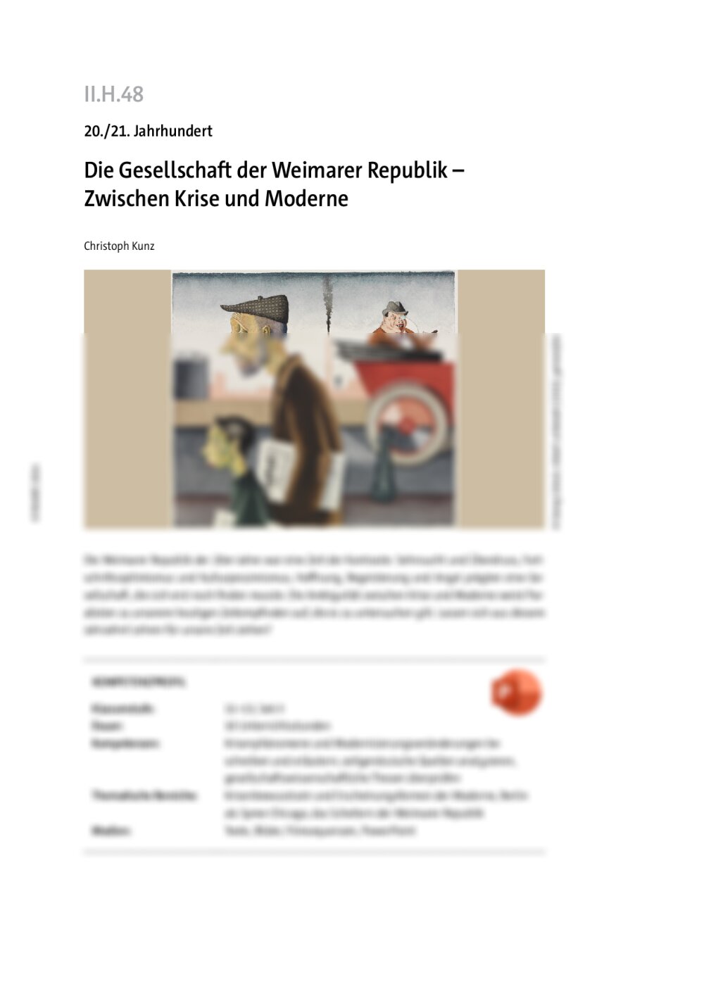 Die Gesellschaft der Weimarer Republik - Seite 1