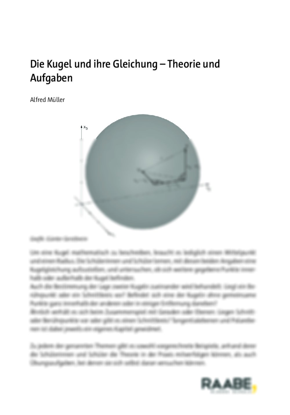 Die Kugel und ihre Gleichung - Seite 1