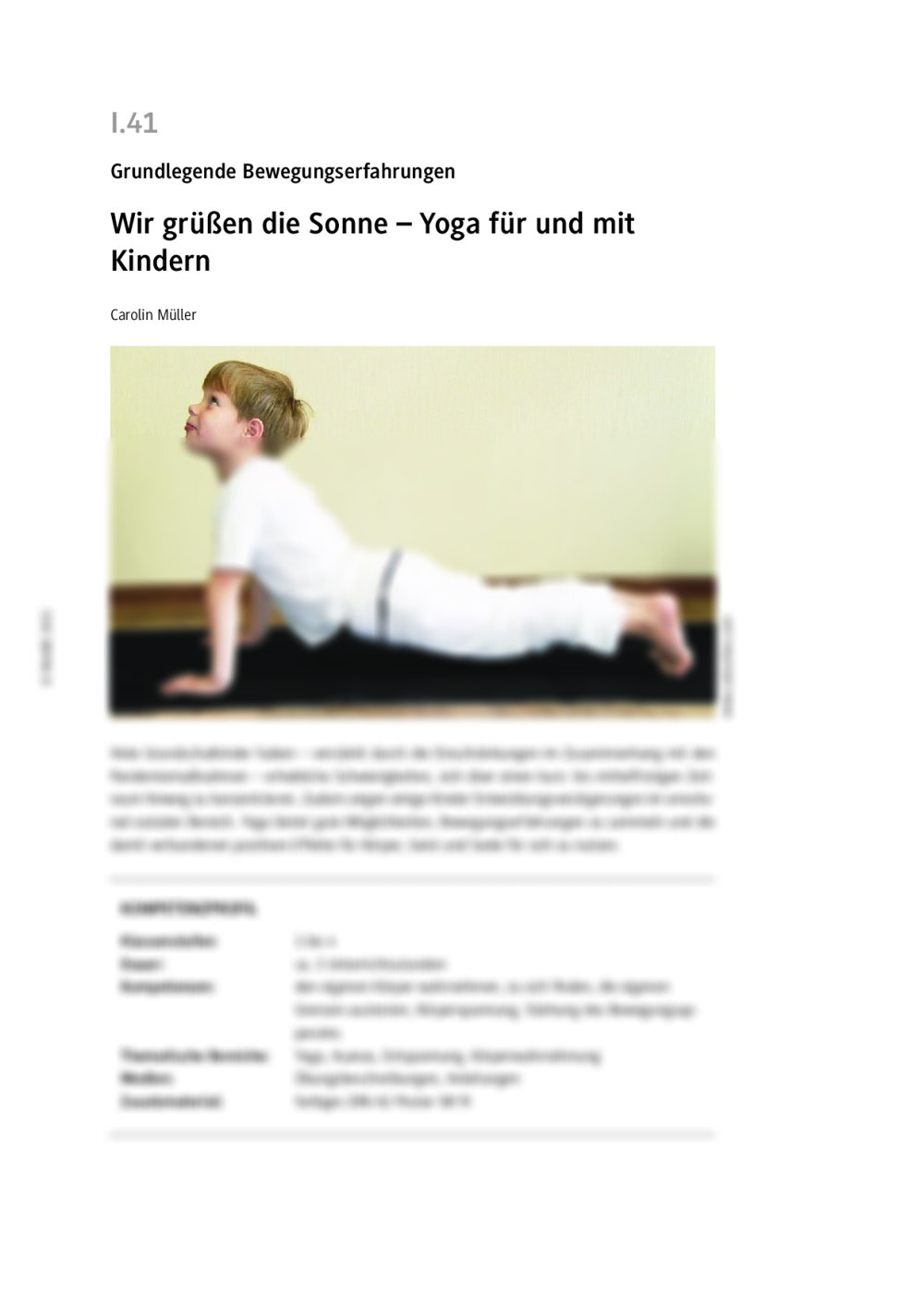 Yoga mit und für Kinder - Seite 1