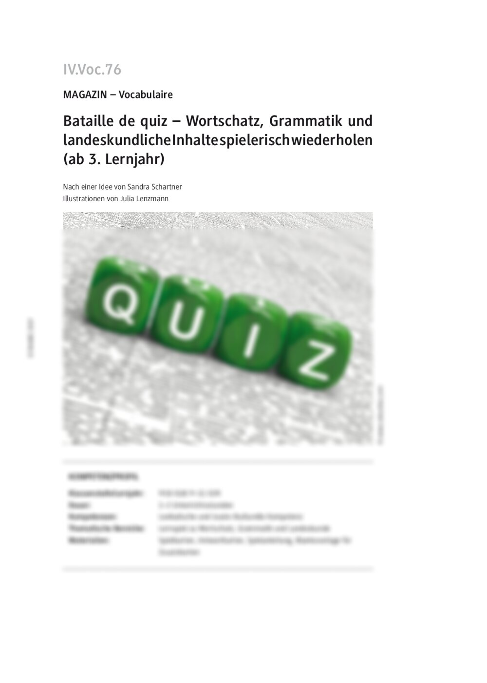 Wortschatz, Grammatik und landeskundliche Inhalte spielerisch wiederholen - Seite 1