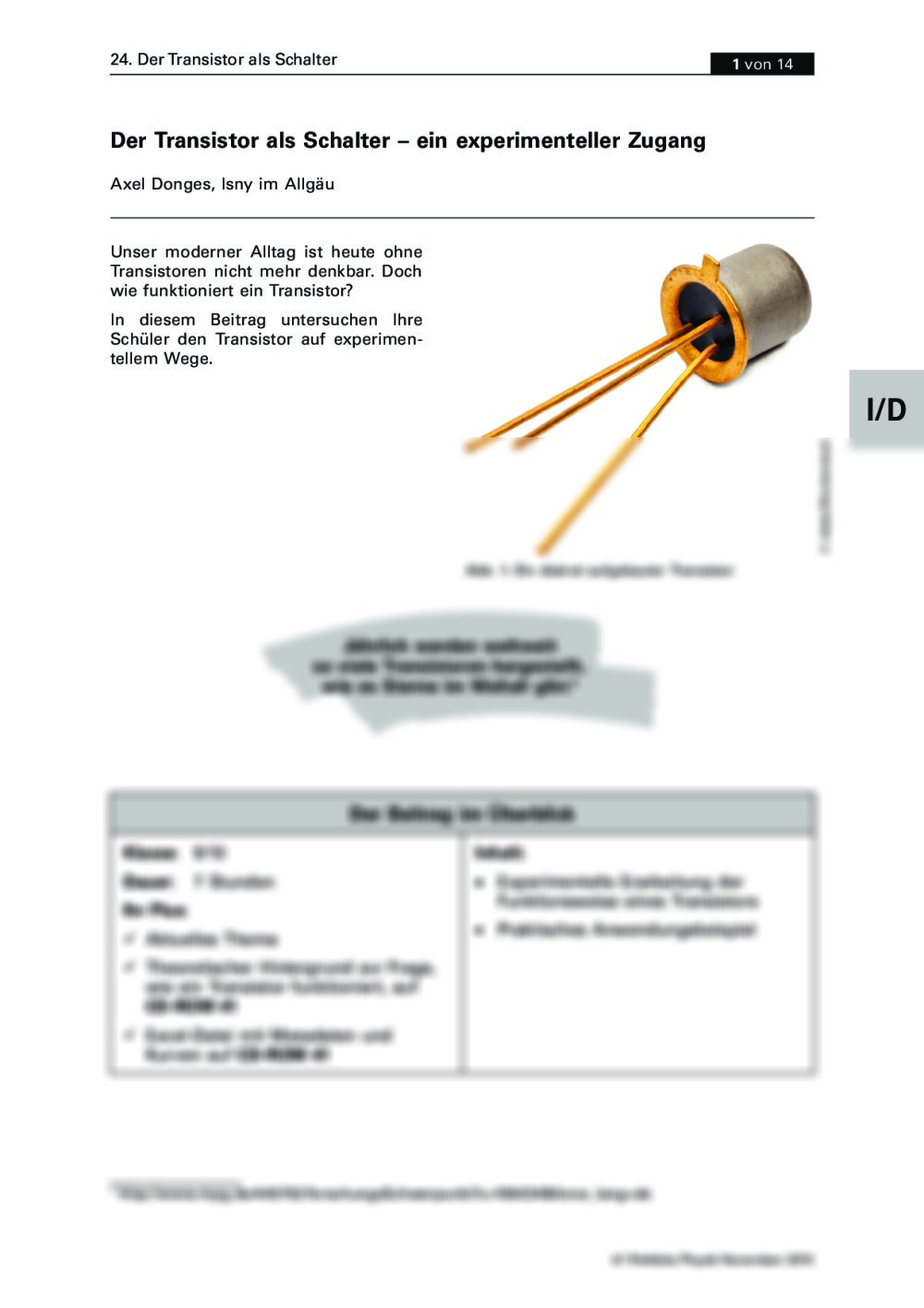 Der Transistor als Schalter - Seite 1