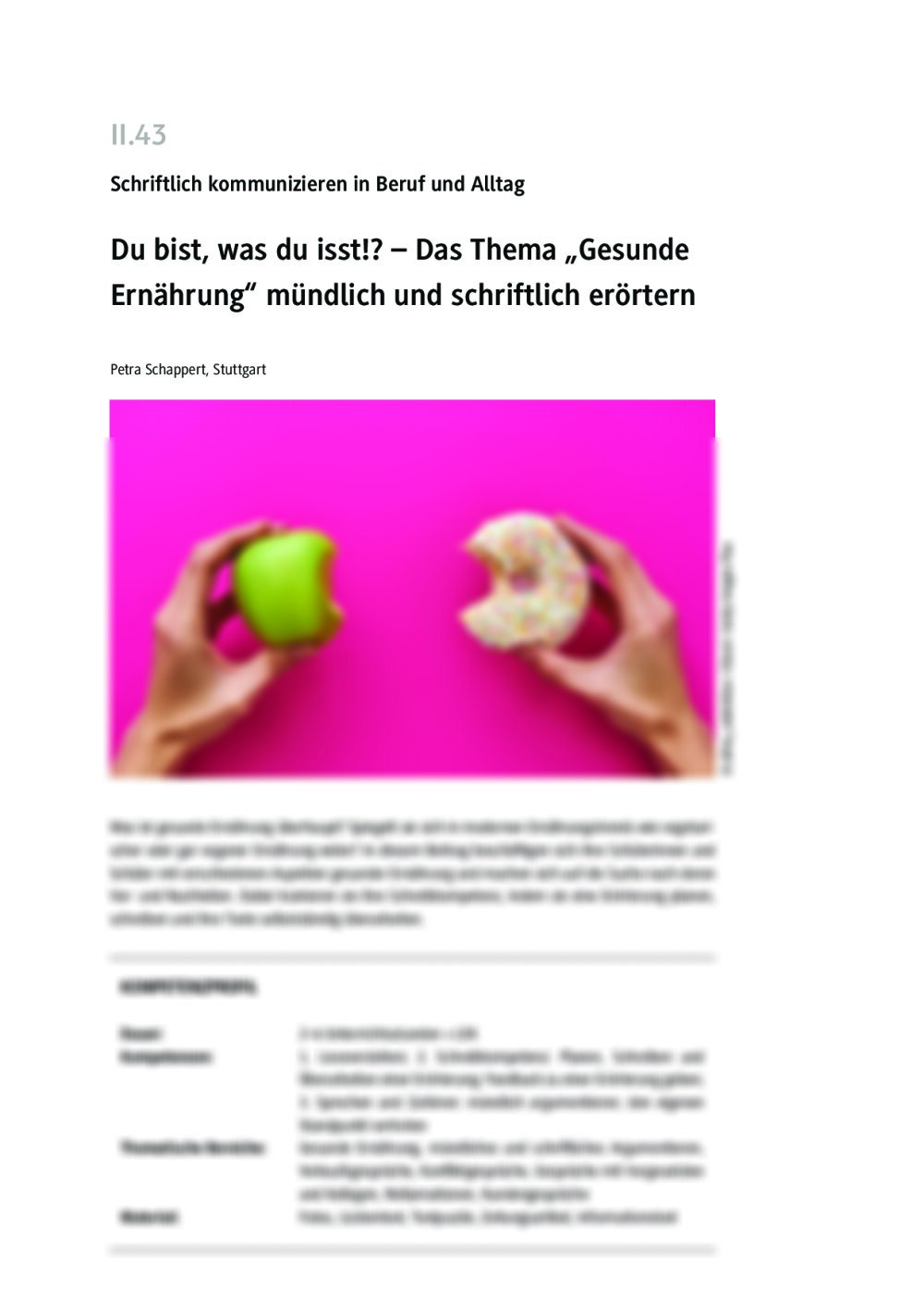 Das Thema "Gesunde Ernährung" erörtern - Seite 1