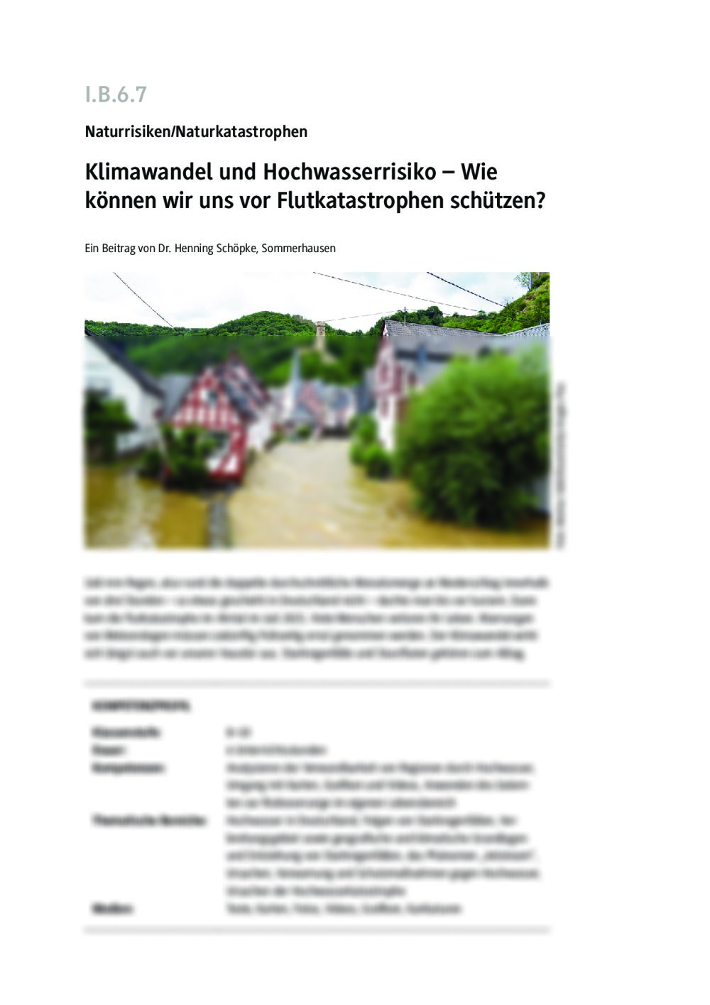 Klimawandel und Hochwasserrisiko - Seite 1