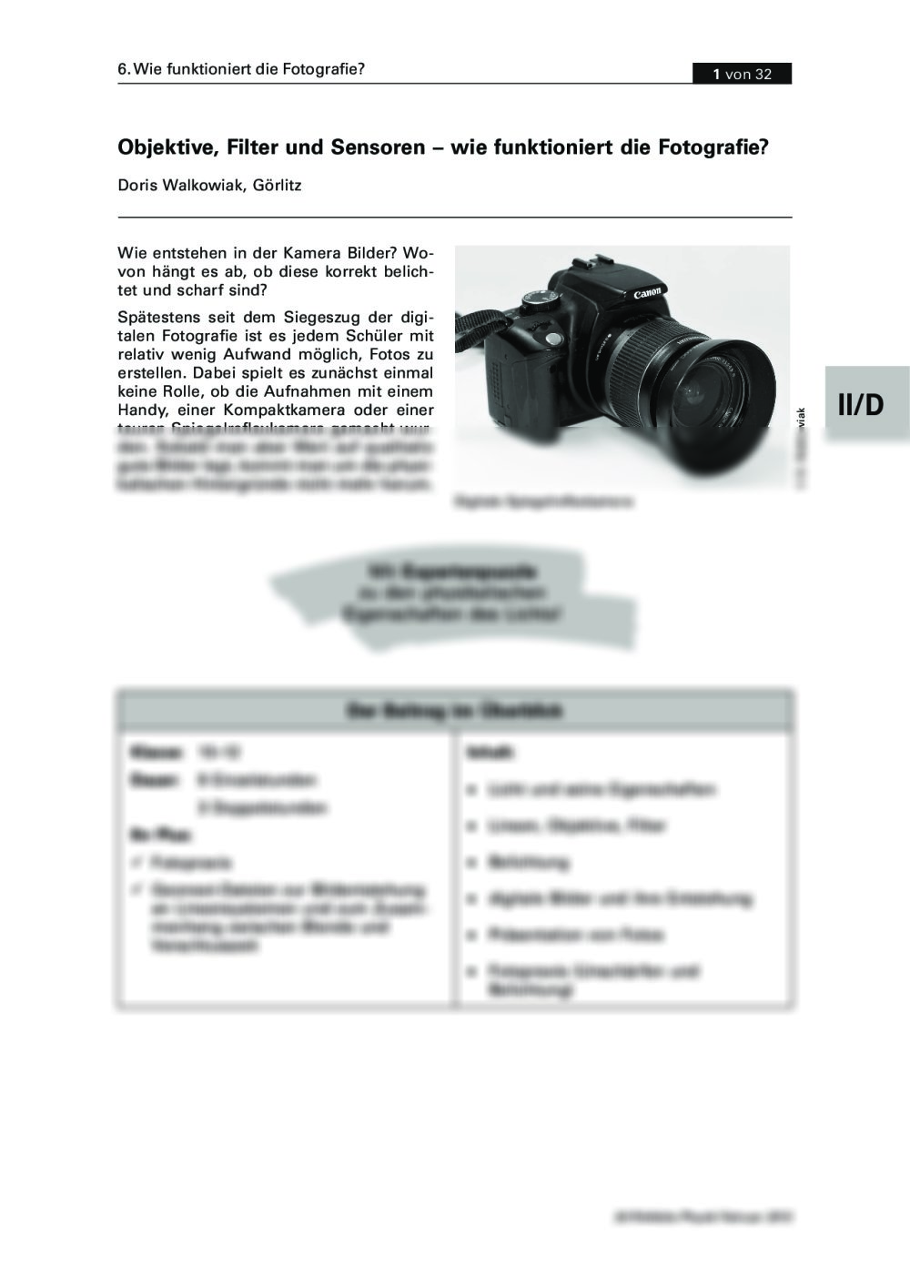Objektive, Filter und Sensoren - Seite 1