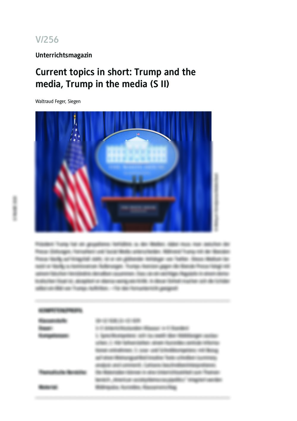 Current topics in short: Trump and the media, Trump in the media - Seite 1