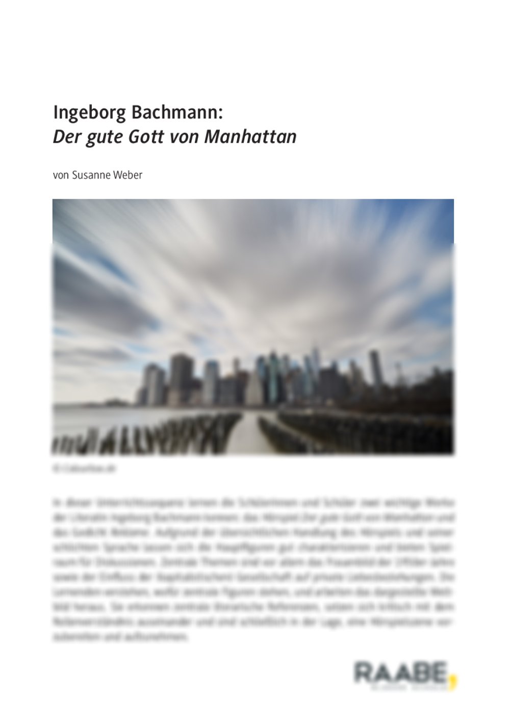 Ingeborg Bachmann: Der gute Gott von Manhattan - Seite 1