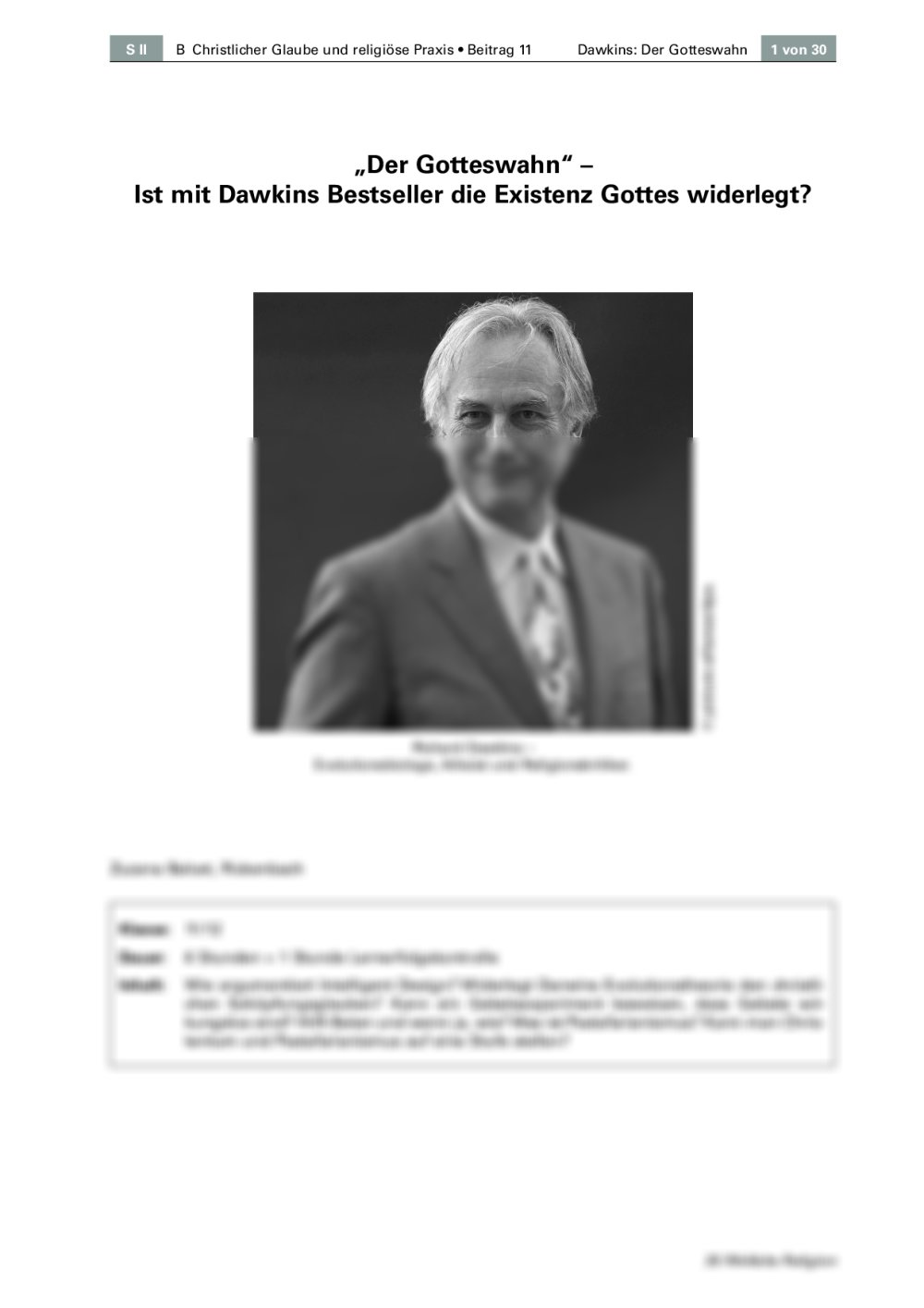 Ist mit Dawkins Bestseller die Existenz Gottes widerlegt? - Seite 1